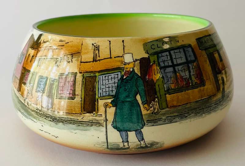 Royal Doulton rare early Dickens ware Pickwick papers fruit bowl