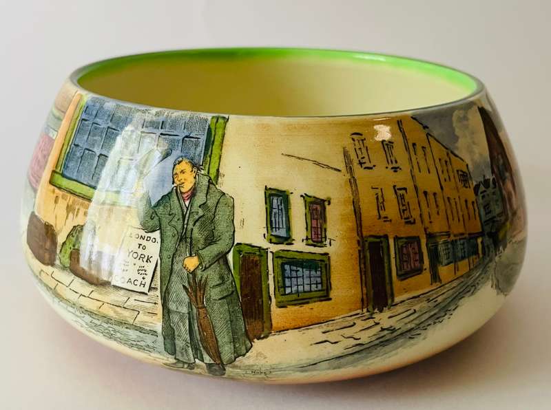 Royal Doulton rare early Dickens ware Pickwick papers fruit bowl