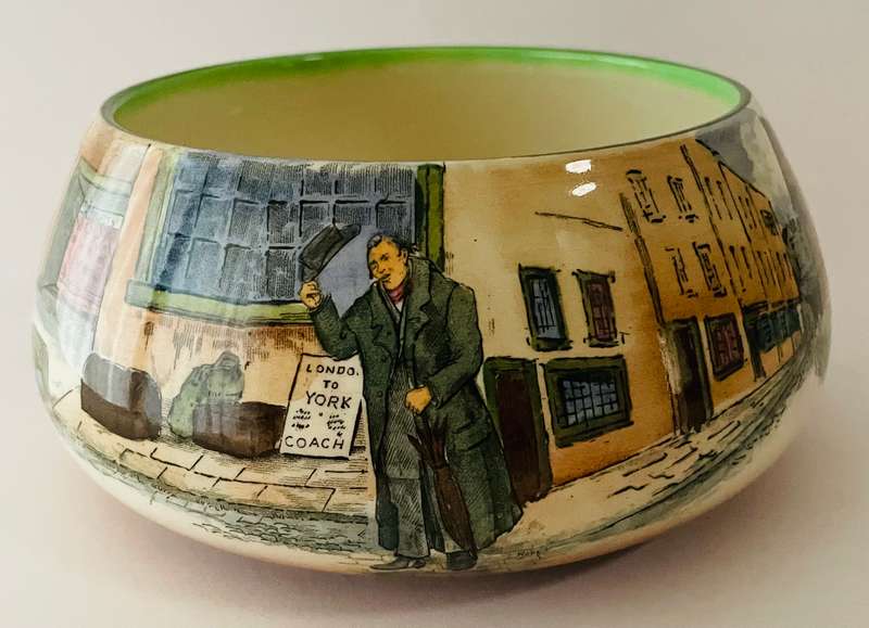 Royal Doulton rare early Dickens ware Pickwick papers fruit bowl