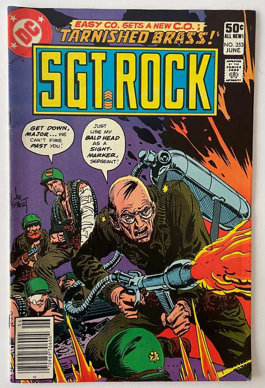 DC Comics SGT ROCK East co. Gets a new C.O. Tarnished brass book 353 June