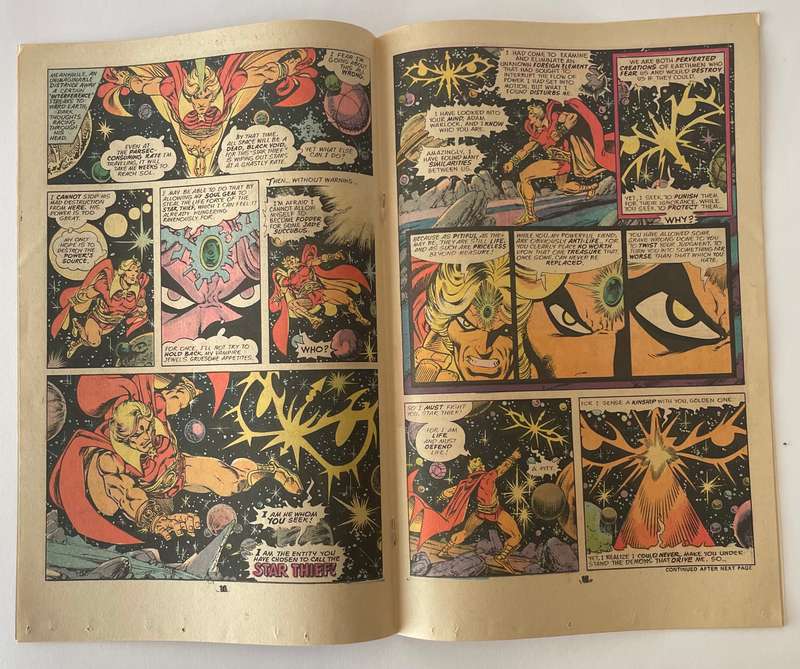 Marvel comics Warlock book #13 from June 1976 art work by Jim Starlin