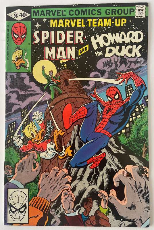 Marvel comics Team-up book #96 from August 1980 featuring Spider-Man and Howard the Duck