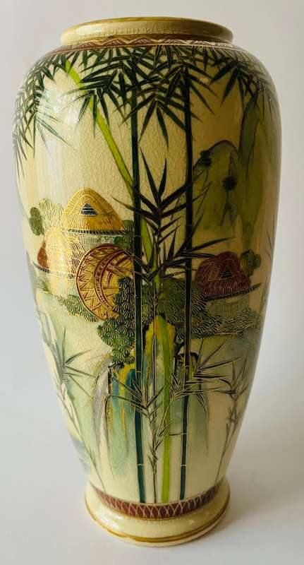 Japanese Satsuma earthenware vase