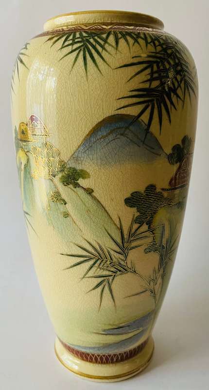 Japanese Satsuma earthenware vase