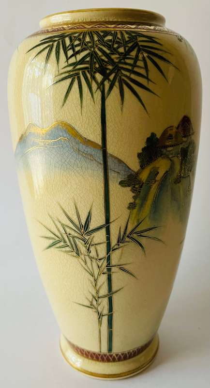 Japanese Satsuma earthenware vase
