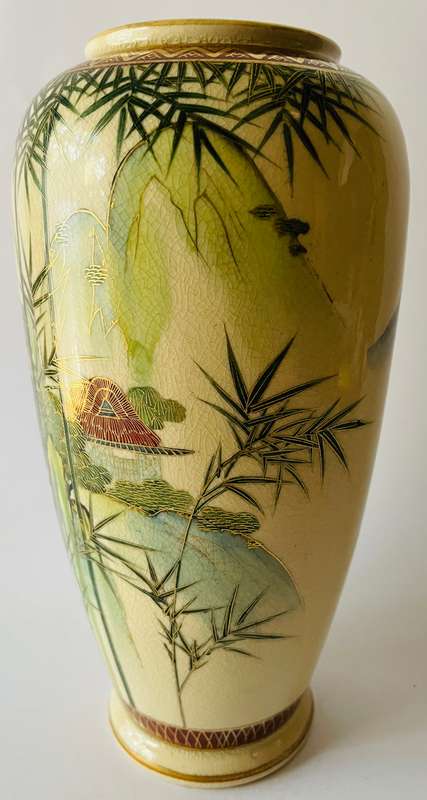 Japanese Satsuma earthenware vase