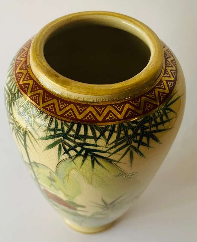 Japanese Satsuma earthenware vase