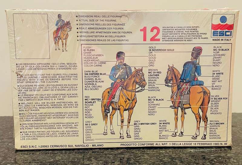 Esci Lord Cardigans 11th Hussars 36 piece unpainted mounted figures 1/72 scale
