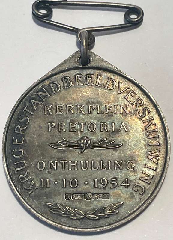 Sterling silver medallion commemorating the unveiling of Paul Kruger statue on church square