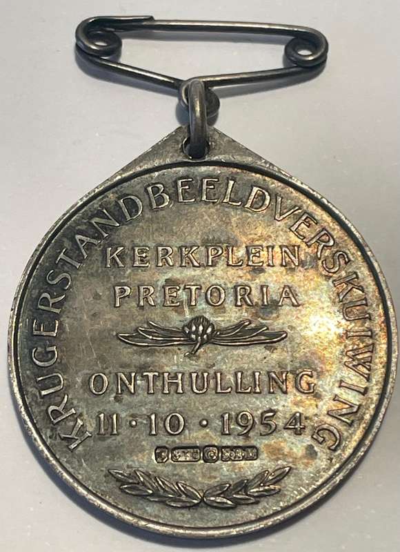Sterling silver medallion commemorating the unveiling of Paul Kruger statue on church square