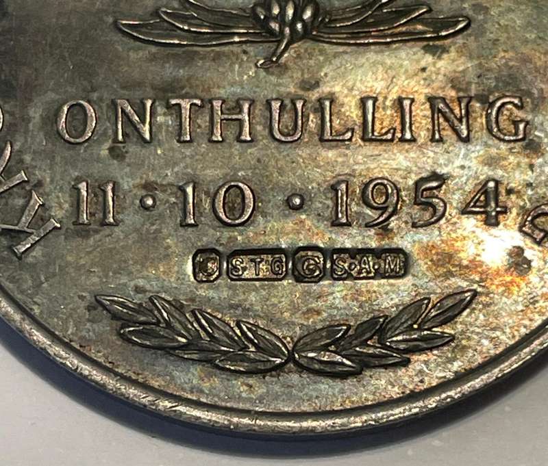 Sterling silver medallion commemorating the unveiling of Paul Kruger statue on church square