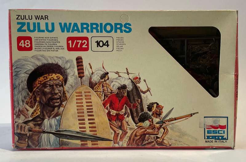 Esci Zulu war 48 unpainted Zulu warriors 1/72 scale 104 pieces