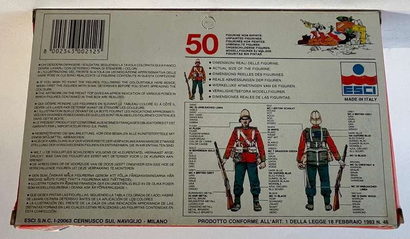 Esci Zulu war British infantry soldiers 50 unpainted figures 1/72 scale