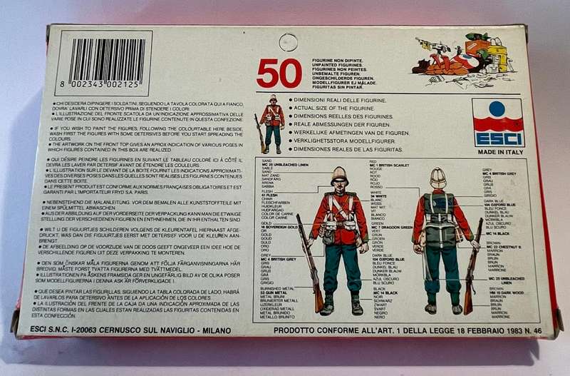 Esci Zulu war British infantry soldiers 50 unpainted figures 1/72 scale