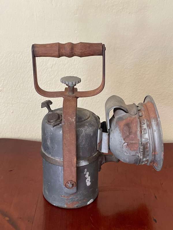 Original carbide mining/railway lamp