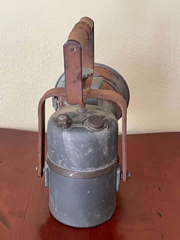 Original carbide mining/railway lamp