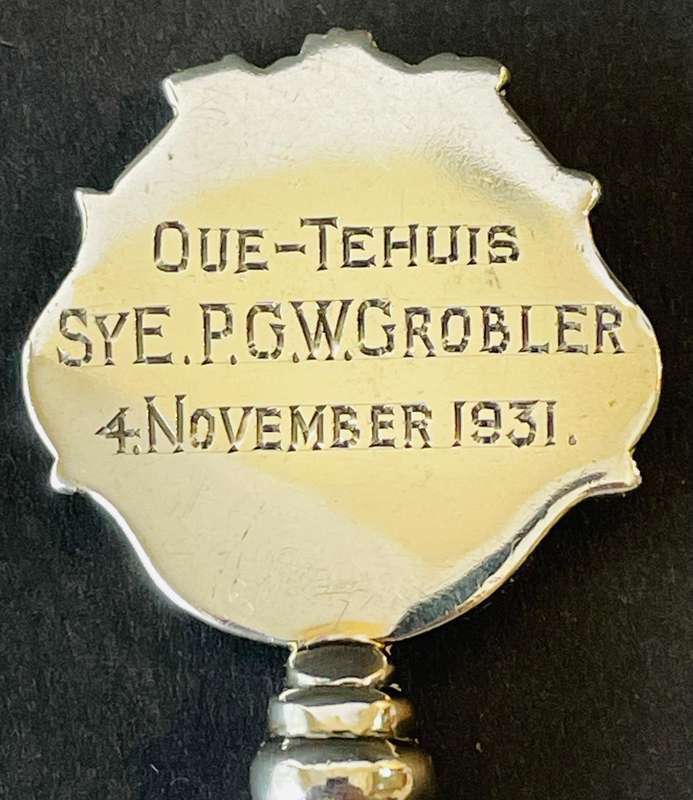 Beautiful Sterling silver key 29.9 g engraved P.G.W Grobler