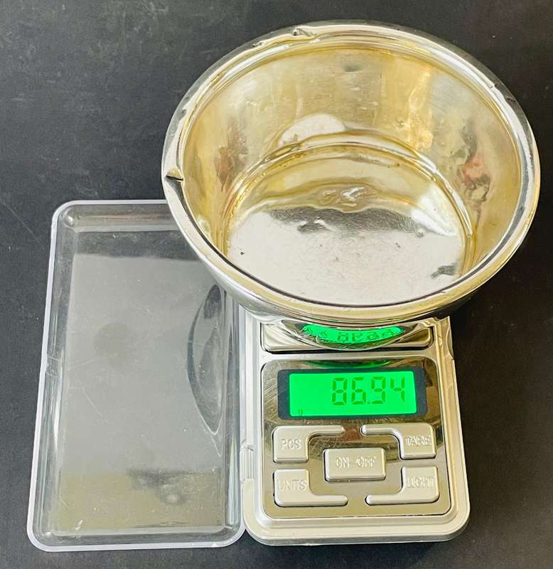 A true antique sterling silver bowl GM&co engraved Marjoram and dated 13-7-05 weighing 86.9 grams
