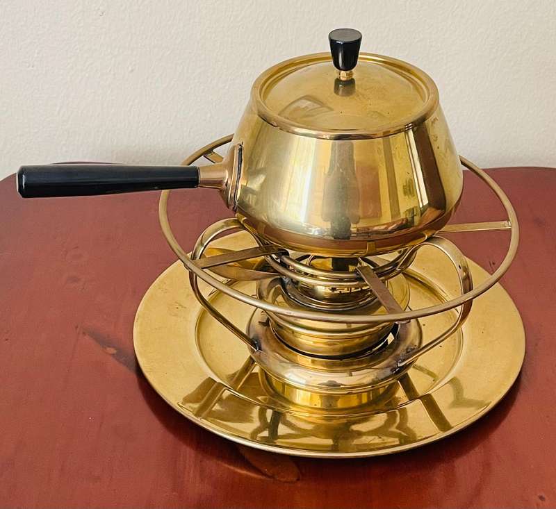 Vintage Spring Swiss made Fondue set