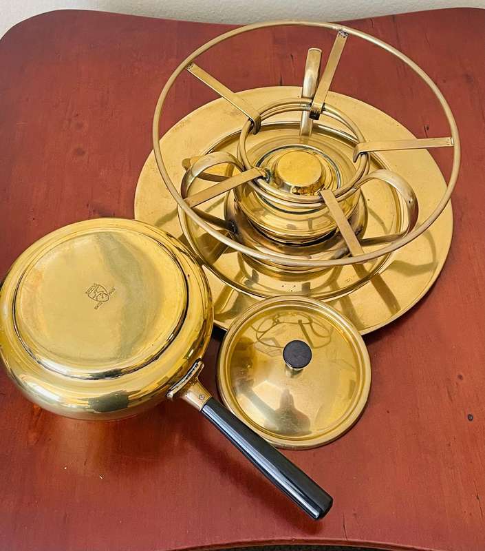 Vintage Spring Swiss made Fondue set