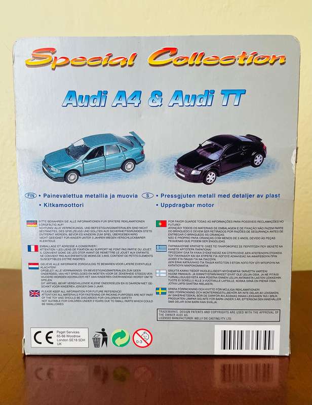 Special collection Audi A4 & Audi TT die cast models by Welly die casting 1:36/38 scale