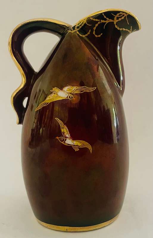 Crown Devon hand painted luster wear Fieldings jug signed D.Cole 5259