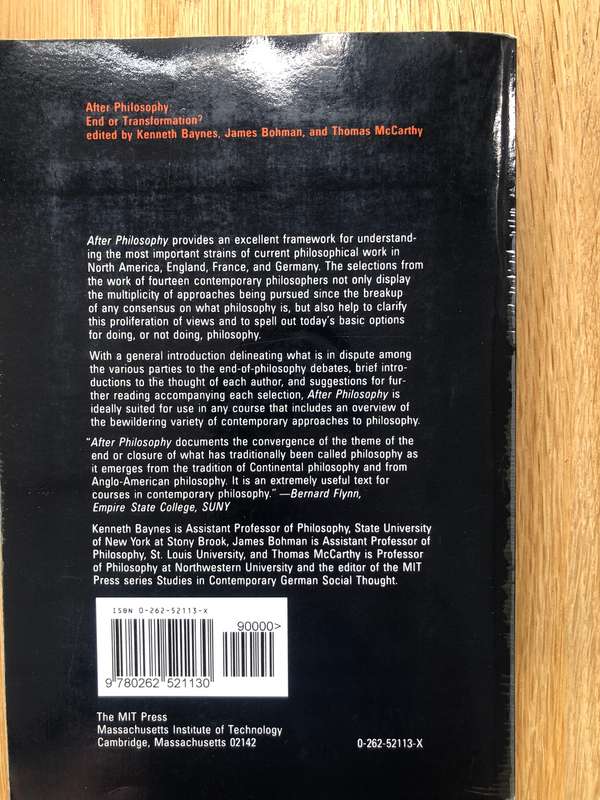 Baynes, Bohman, McCarthy - After Philosophy: End or Transformation