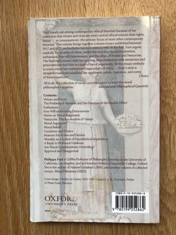 Philippa Foot - Virtues and Vices