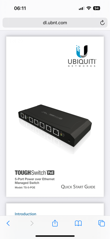 Ubiquiti 5 Port POE Tough Switch