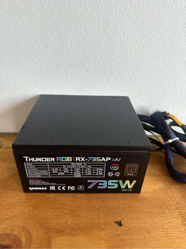 Raidmax Thunder RGB 735W Bronze Modular PSU Powersupply