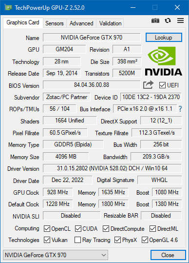 Zotac GeForce GTX 970 AMP! Extreme Core