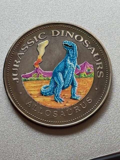 Equatorial Guinea, 1000 Francos CFA - 1993 - Jurassic Dinosaurs Series - ALLOSAURUS. RARE