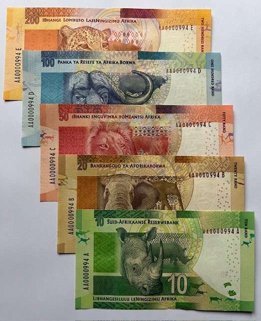 SAME SERIAL NUMBER SA BANK NOTES - PREFIX "AA" Low Same Number notes, SET No #994