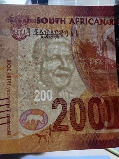 SAME SERIAL NUMBER SA BANK NOTES - "MANDELA CENTENARY 1918-2018" Prefix "AA" Set No #1047