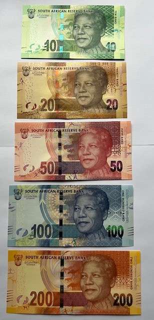 SAME SERIAL NUMBER SA BANK NOTES - "MANDELA CENTENARY 1918-2018" Prefix "AA" Set No #1047
