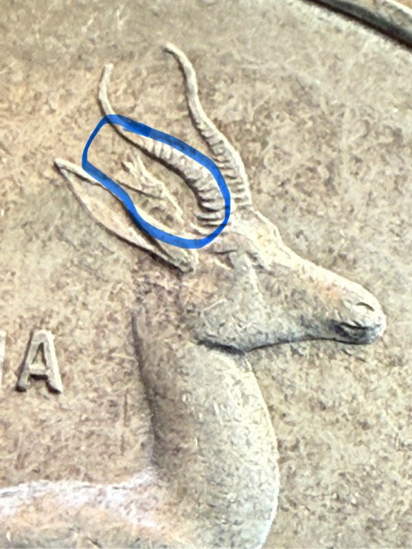 1966 SA Silver R1 Afrikaas - Tag Ear Variety