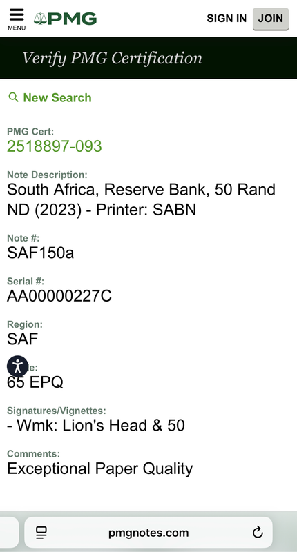South Africa R50 note 2023