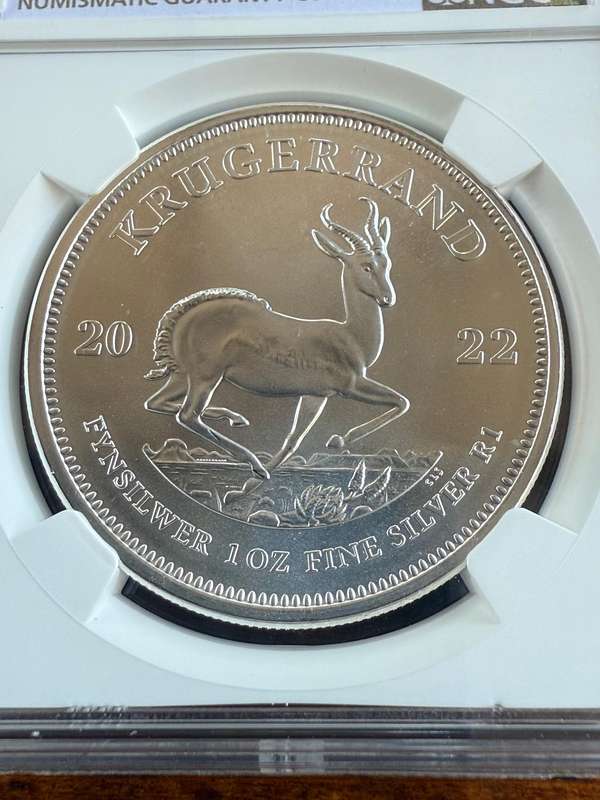 2022 Uncirculated Silver Krugerrand. TOP POP on NGC graded MS70. View images for condition.