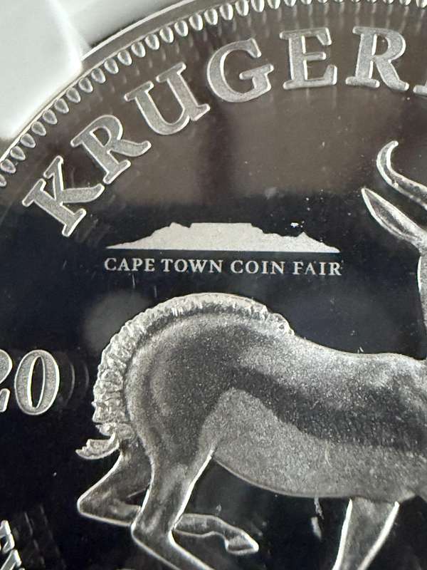 2023 Cape Town Coin Fair Privy (Table Mountain) Proof Silver Krugerrand. Limited Mintage of 1000