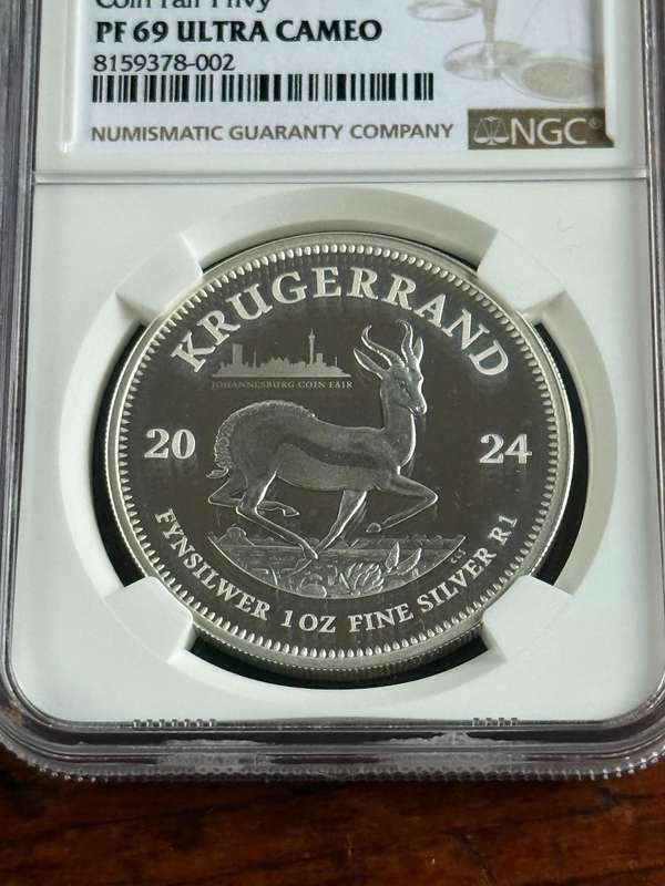 2024 Johannesburg Coin Fair Privy, Proof Silver Krugerrand. Limited Mintage of 1000