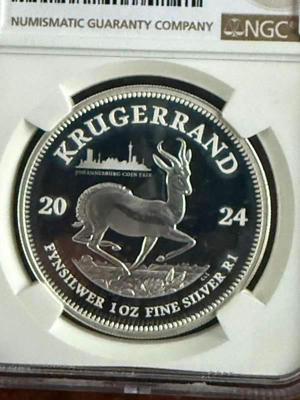 2024 Johannesburg Coin Fair Privy, Proof Silver Krugerrand. Limited Mintage of 1000