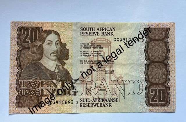 R20 South Africa REPLACEMENT Bank Note - XX series - Governor CL Stals. UNC Catalogue Value R2,000