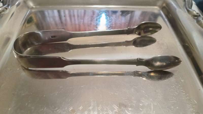Hallmarked W.J Sterling Silver(45g)Sugar Tongs