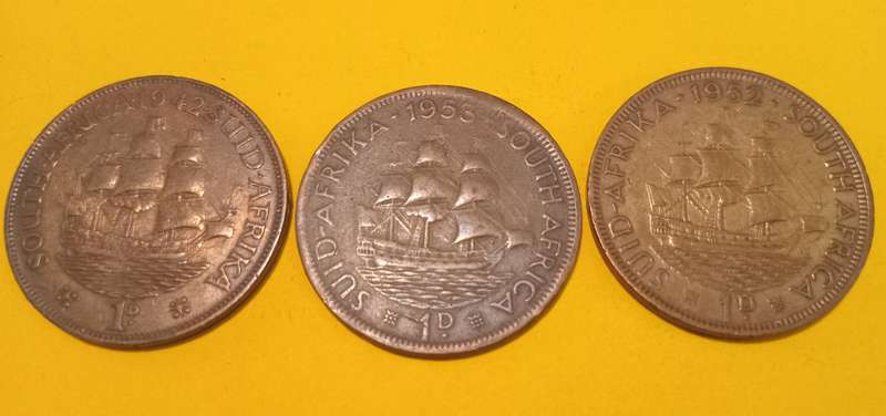 3 x 1 Pence 1942,1952 & 1953 Coins