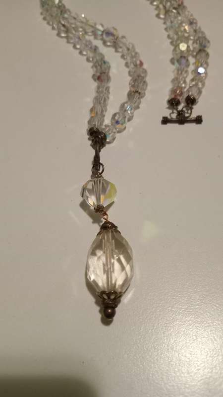 Magnificent Long Clear Crystal Necklace