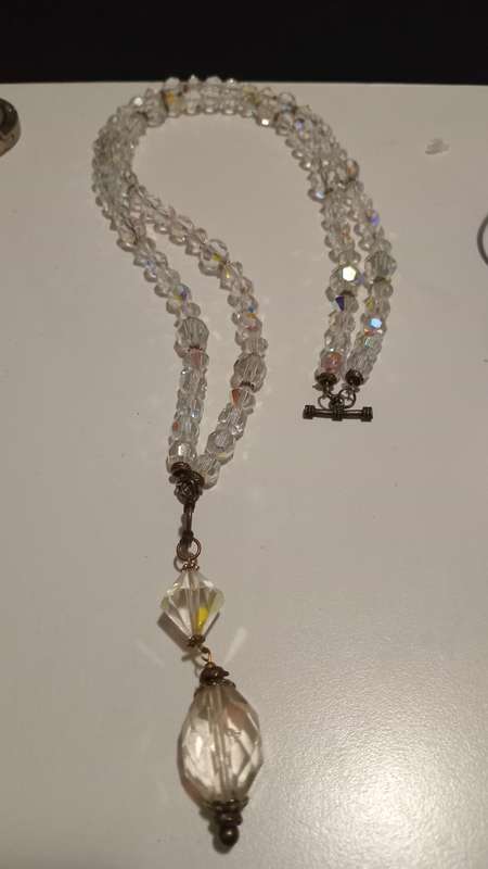 Magnificent Long Clear Crystal Necklace