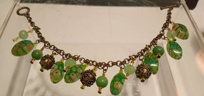 Vintage Murano Millefiori Charm Bracelet