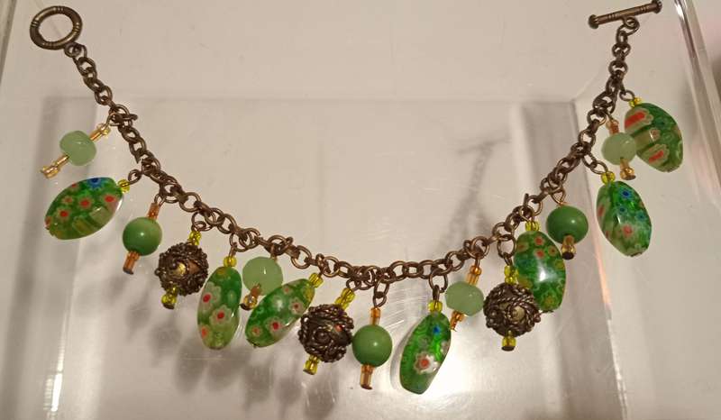 Vintage Murano Millefiori Charm Bracelet