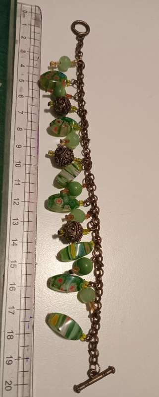 Vintage Murano Millefiori Charm Bracelet