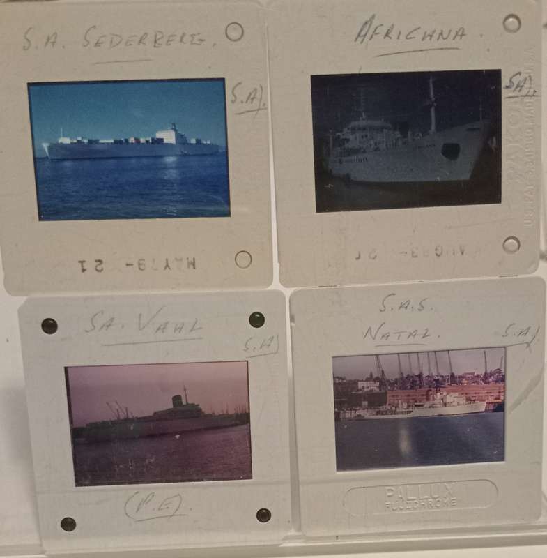 4 x Slides of Ships- S.A.S NATAL,SA VAAL,SA SEDERBERG,AFRICANA 70'S